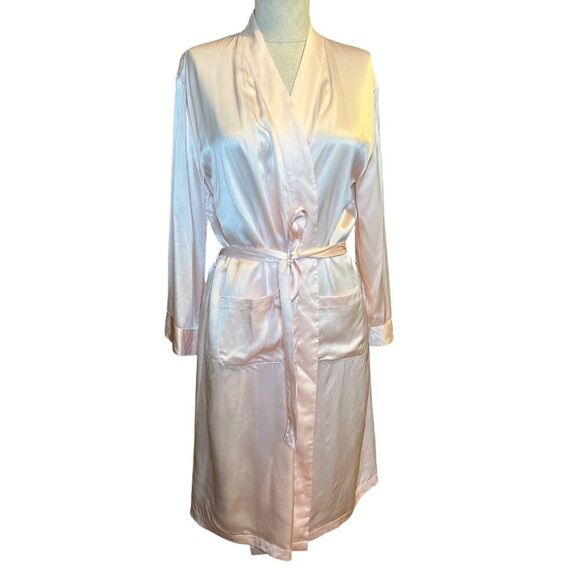 Fishers Finery Robe  XS Soft Pink Mulberry Silk Lounge Washable Extra Small $143 - Picture 2 of 6